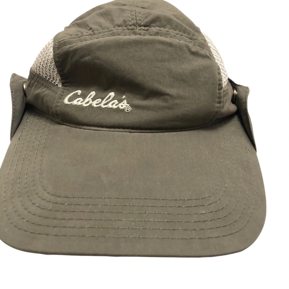 Cabela's | UPF50+ Sun Cutter Cap Ear & Neck Protection Green NWT Floats